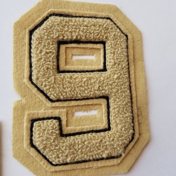 ❗Vintage Style Gold Jacket Number Patches #1 and #9❗ - Picture 3 of 4